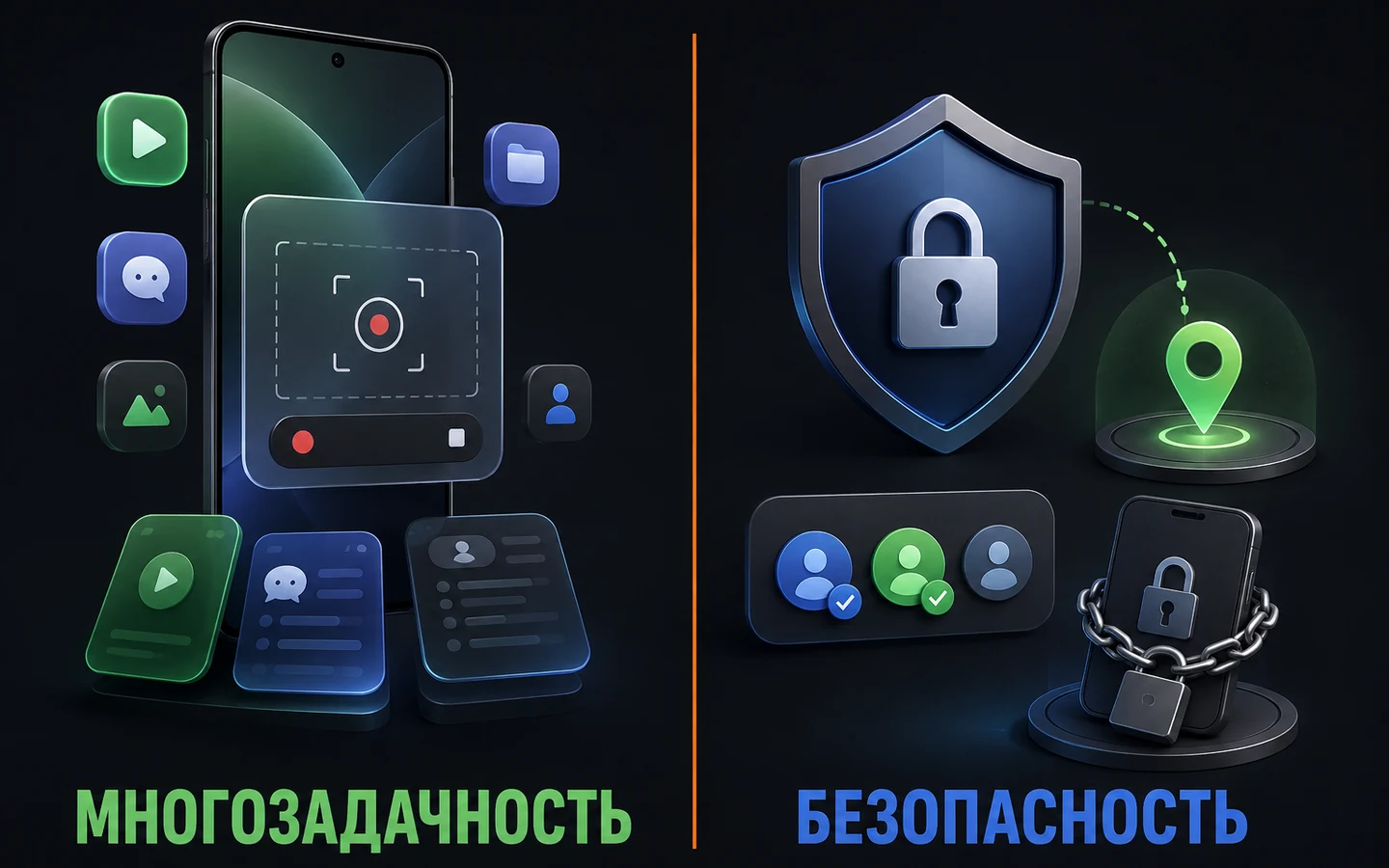 Основные группы функций Android 17: многозадачность и безопасность