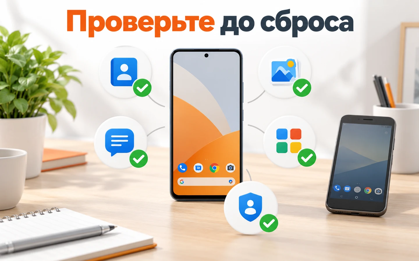 Чек-лист проверки данных на новом Android перед сбросом старого телефона